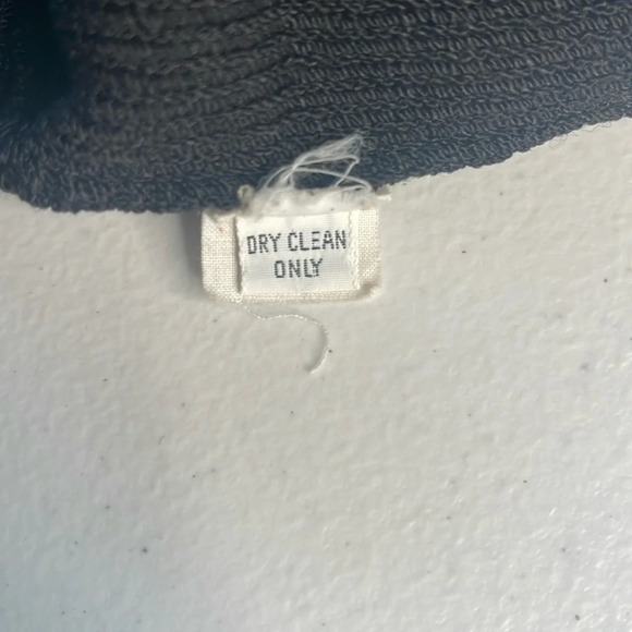 Vintage 80s ADOLFO at Saks Fifth Ave Black Knit Floral Dress Wool Blend Sz Small - Picture 11 of 13